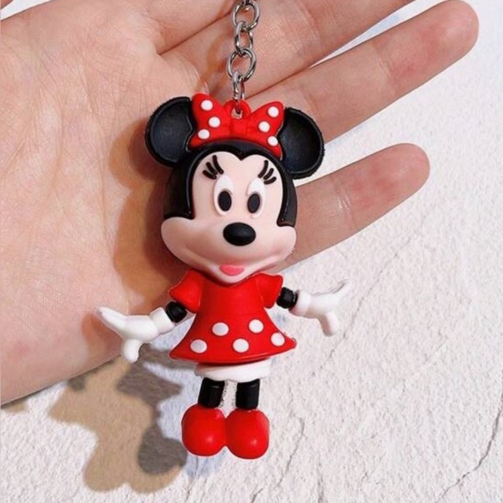 Red and Black Minnie Mouse Keychain